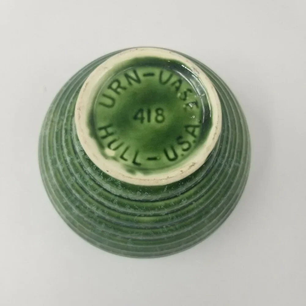 Hull Art Pottery Vintage Hull Beehive Planter 418 Urn Vase Green USA